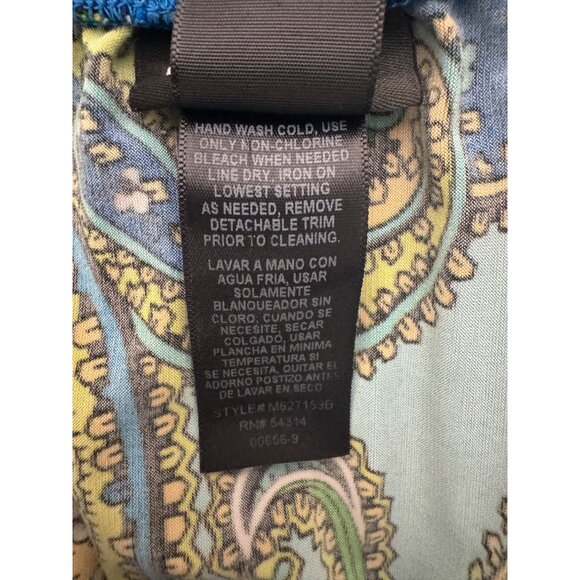 Bisou Bisou Blue Green Paisley Print Strapless Blouson Maxi Dress Size 10 Summer - Picture 5 of 5